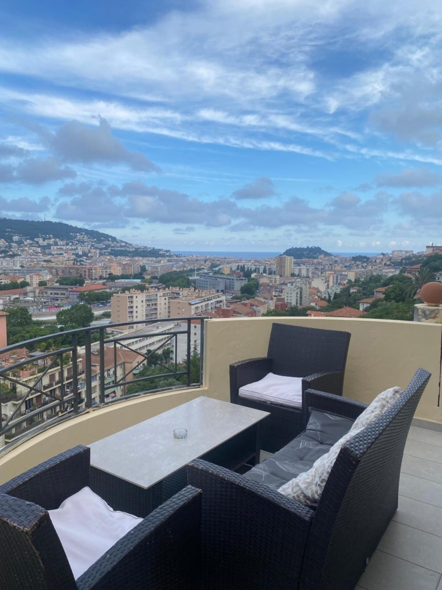 Appartement-Nice 01 Vue Mer - Panoramique Wifi-Parking Extérieur photo